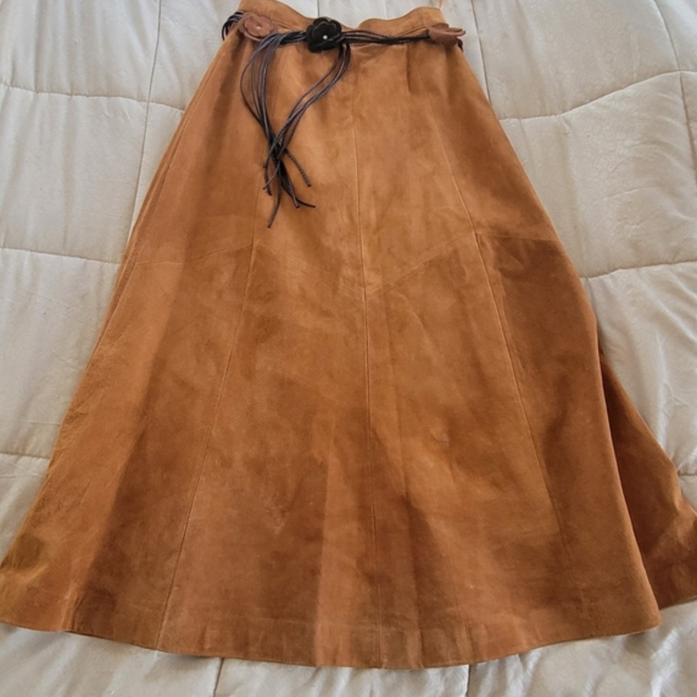 Vintage Lord & Taylor Suede Lined A-Line Skirt size 8